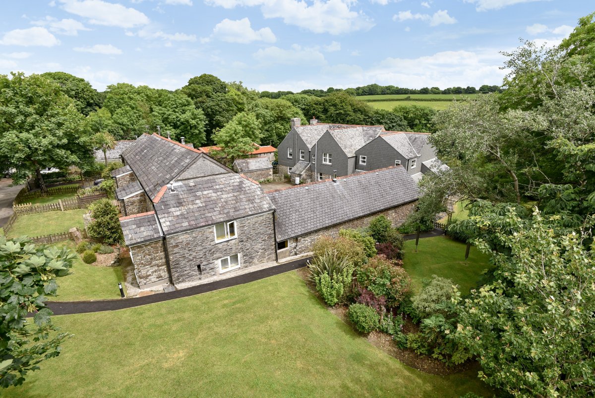 Lower Trengale Farm Holiday Cottages - from above